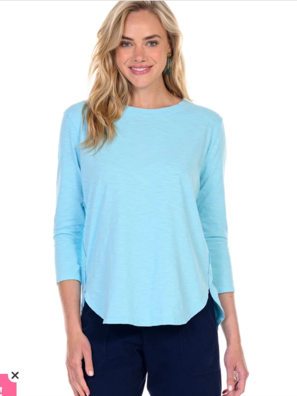 fresh produce Catalina Top with 3/4 Sleeves in Seaglass NWT